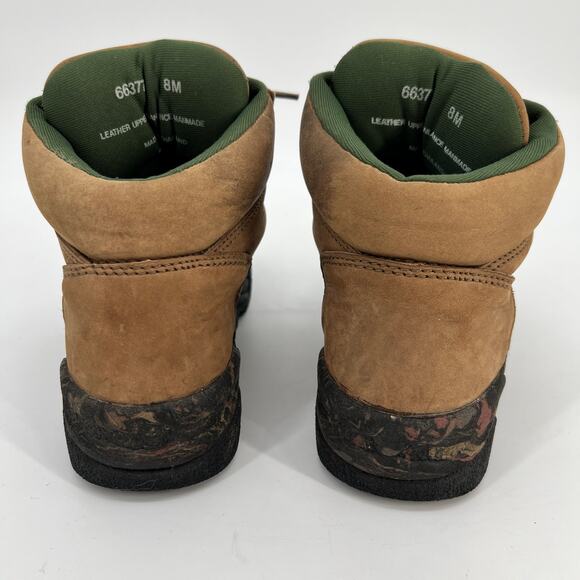 Vintage 90s Timberland Hiking Boots Womens 8 M Tan Brown Nubuck Leather Chunky - Picture 5 of 11